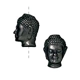 Black Finish Pewter Buddha Head Beads 13.5mm (2)