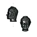 Black Finish Pewter Buddha Head Beads 13.5mm (2)