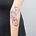 COKOHAPPY Large 8 Sheets Watercolor Temporary Tattoos for Girls Women Plum Lotus Chrysanthemum Peony Rose Lily Peach Arm Shoulders Waist Chest Back Night Show