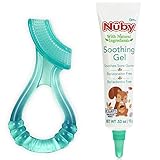 Nuby Natural Soothing Gel for Sore Gums with Bonus Silicone Massaging Toothbrush, 0.53 Ounce, Benzocaine Free, Belladonna Free