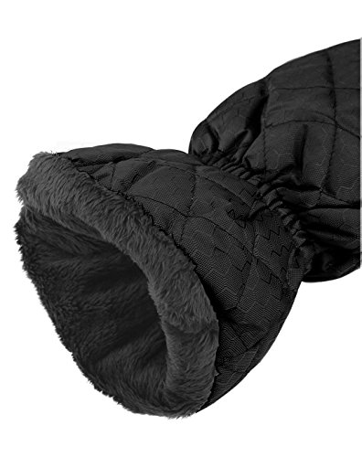 Ice Scraper Mitt Windshield Snow Scrapers with Waterproof Snow Remover Glove Lined of Qualited Fleece for Car (Black)