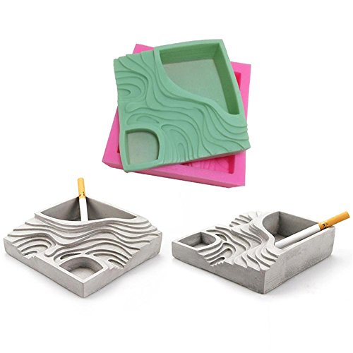 Succulent Plant Flower Pot Silicone Mold Gypsum Cement Fleshy Flower Bonsai DIY Ashtray Candle Holder Mould for Indoor Outdoor Home Decor - Thumbnail 4