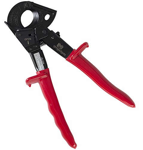 Ratcheting Cable Cutter - Heavy Duty Copper and Aluminum Wire Ratchet Tool - Anti-Slip Rubber Hand Guards - Range: 240mm² - By Gee Gadgets (Certified Refurbished) - Thumbnail 4