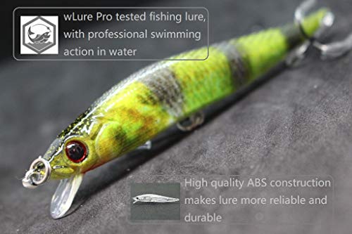 wLure Minnow Very Tight Wobble Slow Floating for Bass Fishing Lifelike Pattern Bass Lure Fishing Lure HM590KB - Thumbnail 4
