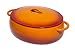 GURO Cast Iron Enamel Coated Oval Dome Casserole / Dutch Oven, Orange, 8.45QT / 8Liter