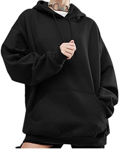 Centralsky Autumn Spring Thin Women's Long Sleeve Casual Active Hoodies Lightweight Sweatshirt (US 4-6, Black)