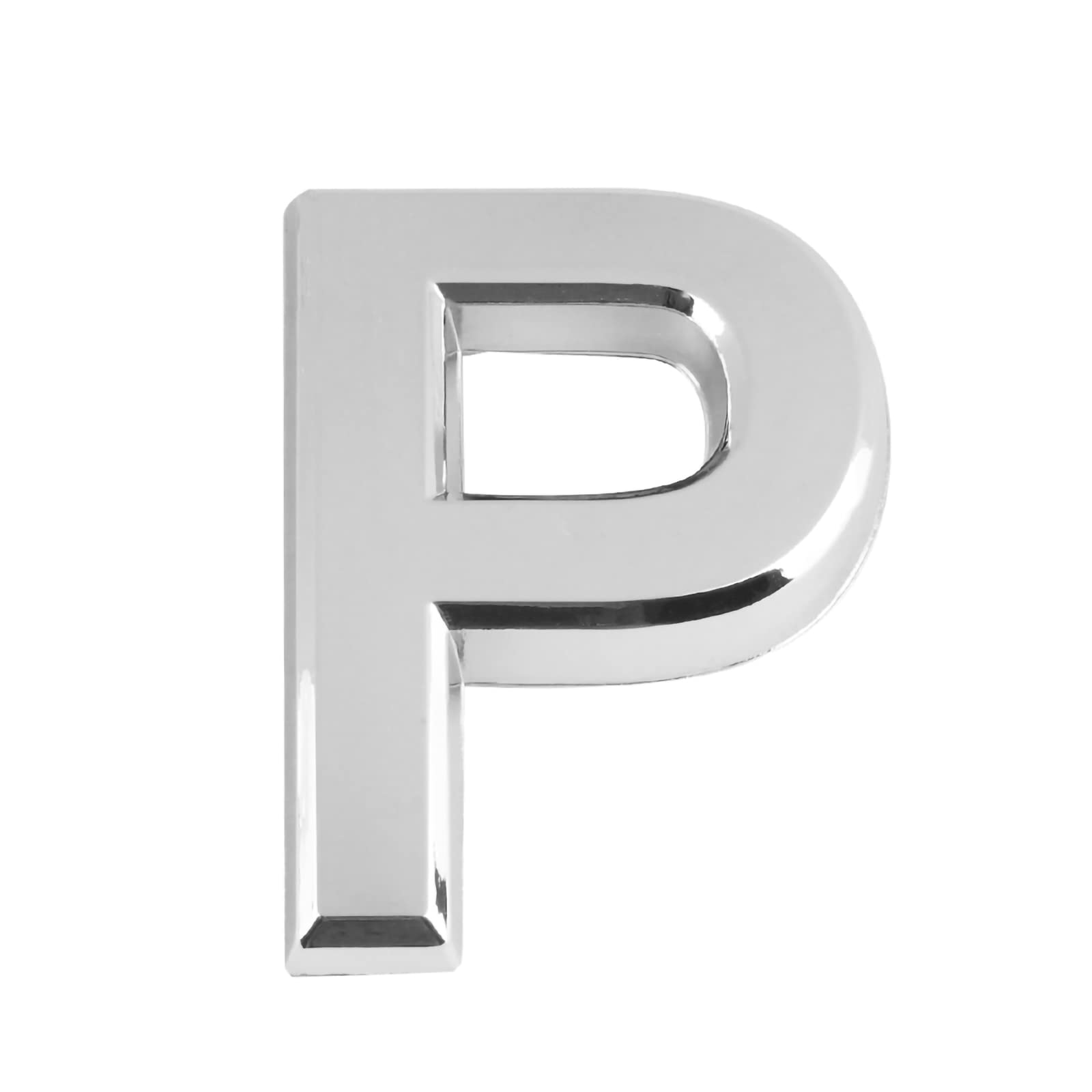 Larcele 1.96inch/5cm Self-Stick Modern House Number ABS Address Numbers Silver Mailbox Number 3 Pieces MPH-04(Letter P)