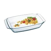 Simax Clear Glass Roaster Dish: Large Rectangular Roaster Pan For Baking And Cooking - Oven and Dishwasher Safe Cookware - 2.5 Quart Oven Casserole Pan