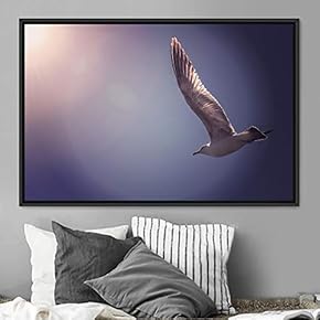 signwin Framed Canvas Wall Art Soaring Bird Aerial...