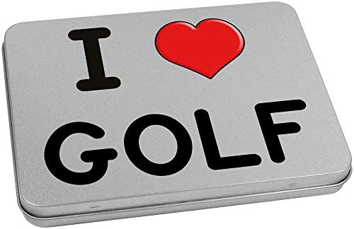 170mm 'I Love Golf' Metal Hinged Tin / Storage Box (TT00003728)