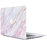 iDOO Matte Rubber Coated Soft Touch Plastic Hard Case for MacBook Air 11 inch Model A1465 and A1370 Pink Marble