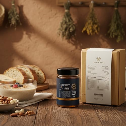 Aurum Apis Fresh Yemeni Honey, Traditional Wildflower 100% Raw Unfiltered Mountain Honey | Pure Organic | Hand Harvested | Rich Nutrients | Natural Unfiltered | Healthy Gift Pack – 330g