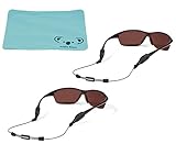 Croakies Arc Endless Cable Adjustable Safety Eyewear, Eyeglass, Sunglass Retainer, Sports Strap, Band, Cord, Neck Holder (2x) Bundle with Koala Glasses Kloth (16