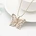 Usstore 1PC Women Necklace Fashion Rose Gold Opal Butterfly Pendant Sweater Chain Jewelry Gift