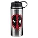 Vandor Marvel Deadpool 18 Ounce Vacuum Insulated Stainless Steel Bottle, Silver/Red