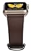 JSGJMY Apple Watch Band 38mm Genuine Leather Loop with Gold Metal Clasp for iWatch Series 2/Series 1/Edition/Sport(Brown+Golden Buckle,38mm)