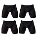 Helisopus Men's Briefs Breathable Underwear Ice Imitated Silk Fabric Ultra-Thin U-Shaped Boxer Brief(4 Pack)