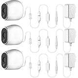 Sumind Power Adapter Compatible with Arlo (Replace CR123A), Weatherproof Outdoor 20 ft/ 6 m Power Cable Continuously Operate Your Arlo Camera, Not Compatible with Arlo Pro and Arlo 2 (3 White)