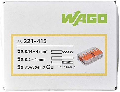 WAGO 33346428 Plug-in terminal 5-way with lever for flexible wires reopenable 5x0,14-4mm, 5x0,2-4mm, 5xAWG24-12Cu Content 25 pieces - Image 3