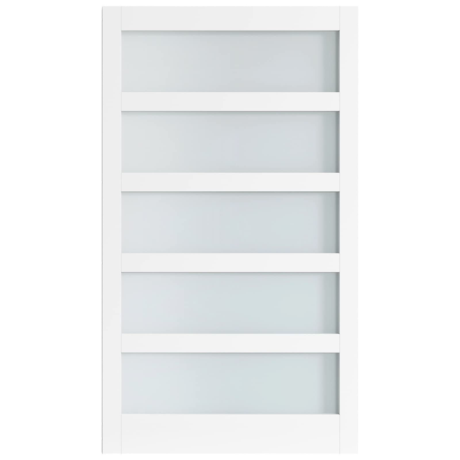 Photo 1 of **MINOR DAMGE TO END PIECE**Finosen 48 in x 84 in Sliding Closet Door, 5-Lite Frosted Glass, LVL Wood Panel, PVC Surface, Assembly Needed Interior Doors for Bathroom, Living Room, White