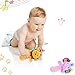 Liberty Imports 5 PCS Set Cartoon Stuffed Animal Baby Soft Plush Hand Rattle Squeaker Sticks for Toddlers