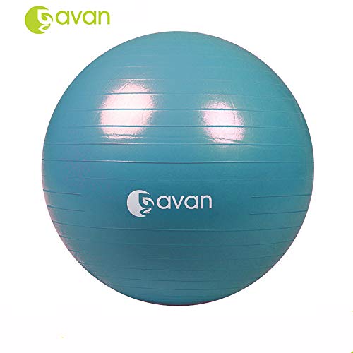 GAVAN 65cm Exercise Ball, for Fitness, Stability, Balance & Yoga - 2000LBS Anti Burst Professional Quality Design - Quick Pump Included, Blue - Thumbnail 3