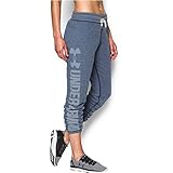 Under Armour Women's Favorite Fleece Pant, Midnight Navy/White, Medium