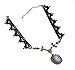 Yazilind Lolita Goth Bow Floral Black Lace Handmade Necklace 17in