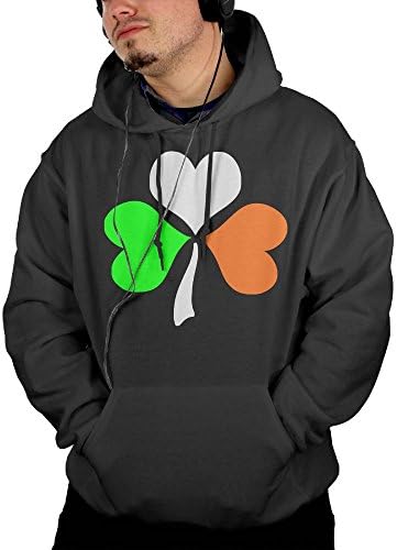 RREWDIrish Shamrock St. Patricks Day Double Dry Performance Hooded Mens Black