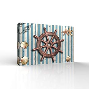 Canvas Wall Art Sailor Ocean Theme Gallery Wrap Prints Modern Home Decoration Ready to Hang - 12x18 inches
