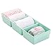 mDesign Baby Nursery Dresser Drawer & Closet Organizer Tray for Bibs, Burp Cloths, Washcloths - 3 Sections, Light Mint