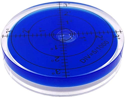 umei High Precision Horizontal Bubble Acrylic Case Bullseye Spirit Bubble Surface Level Round Inclinometers for Surveying Instruments and Tribrachs, 60mm,Accuracy 15'/2 (Blue) 60x12mm