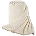 RISAR Flannel Luxury Throw Size Blanket Soft Warm Cozy Plush Throw Fuzzy Microplush Lightweight for Bed Sofa Couch 50 by 60 Inches,Ivory