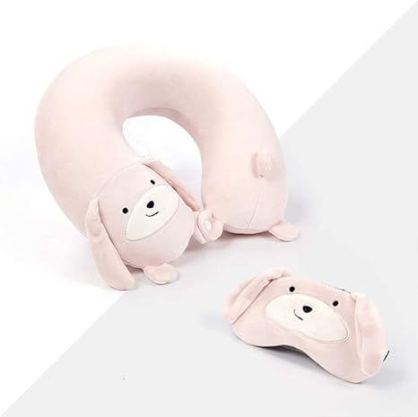 Amazon Kachiネックピロー U型 遮光アイマスク付き 可愛いキャラクター柄 ストレスを和らげる 首枕 旅行用 飛行機 フライト バス オフィス 自宅 犬柄 2色選べる 30 30cm 携帯枕 オンライン通販