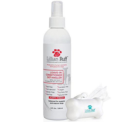 Lillian Ruff - Pet Dog Leave in Conditioner & Detangler Treatment Spray 8oz - Moisturizer For Normal, Dry & Sensitive Skin - Made In The USA