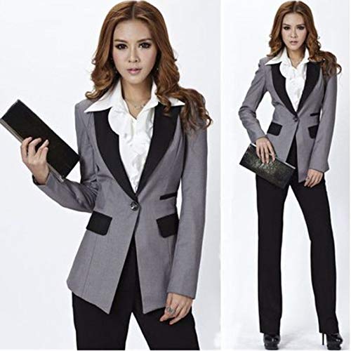 YSMO-Frauen-Slim-Fit-2-Stck-Anzug-Langarm-Hose-mit-Jacke-Anzug-Set-Business-Work-Blazer