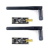 MakerFocus 2pcs NRF24L01+PA+LNA Wireless Transceiver RF Transceiver Module 2.4G 1100m with Antenna in Antistatic Foam Compatible Arduino