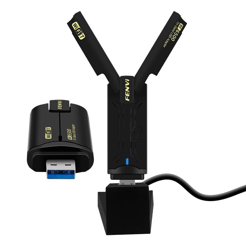 Photo 1 of Fenvi WiFi 7 USB Adapter 6500Mbps - Tri-Band (6GHz/5GHz/2.4GHz), 160MHz, WPA3, USB 3.0 Wireless Dongle for Gaming & Streaming - Ultra-Low Latency, Plug & Play Windows 11/10 Compatible Desktop PC