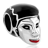 Silver Tone Light Red Sexy Lip Halloween Bride of Frankenstein Bead Fits Pandora Bracelet