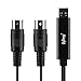 Mugig Midi Cable IN-OUT MIDI to USB, interface cable FTP Chip, 5 PIN, No Need Drivers and Convert Piano Keyboard Instruments with Laptop PC MAC, 1.95m