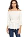 SheIn Women's Off Shoulder Scallop Trim Blouse Top