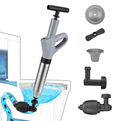 MaxxGeek WC-Tauchstrahler, Hochdruck-WC-Saugglocke, Hochdruck-Luftablass-Blaster, Multi-Drain-Entstopfer für Toiletten, Badezimmer-Bodenabläufe, Wasch
