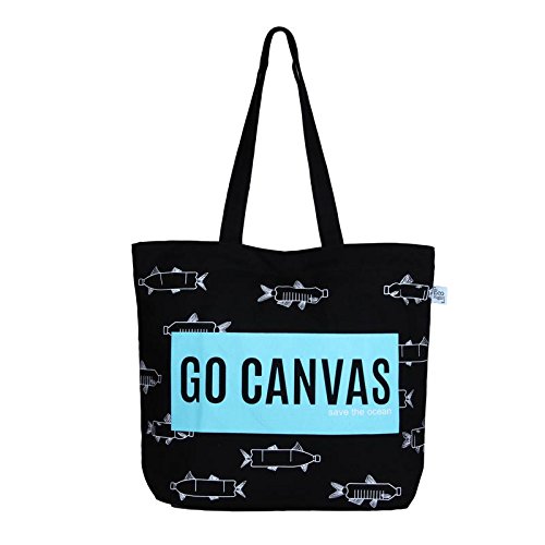 ecoright reusable 100% cotton canvas ecofriendly large tote bag printed "go canvas"