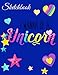 Sketchbook: A Cute Blue Wannabe Unicorn Magical Rainbow Kawaii Japanese Theme Large 8.5