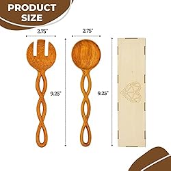 Wooden Salad Serving Utensils Set, Small Salad