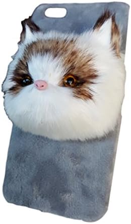 Fluffy Realistic 3D Plush Panda and Cat Cell Phone Case Cover by Farralone iPhone 6 &amp; 6S (Cat)