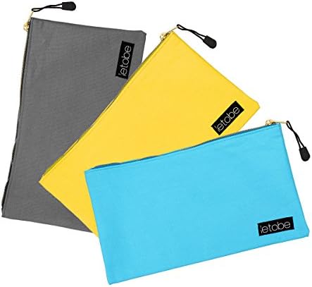 letobe 3 Pack 7.05 OZ | 12.2" x 7" Canvas Hand Tool Bags Heavy Duty Organizing Storage Pouch With Metal Zipper