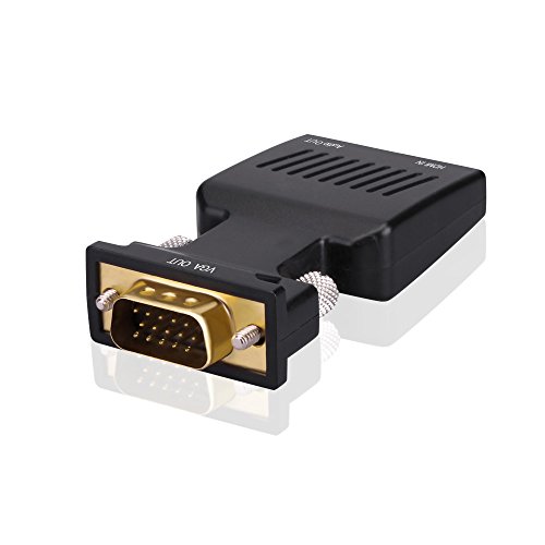 YYGJ HDMI Female to VGA Male Adapter,HDMI to VGA Converter 1080P with 3.5mm Audio Output Port Portable HDMI Connector for Laptop PC HDTV Projectors and Other HDMI Input Devices Black (HDMI to VGA)