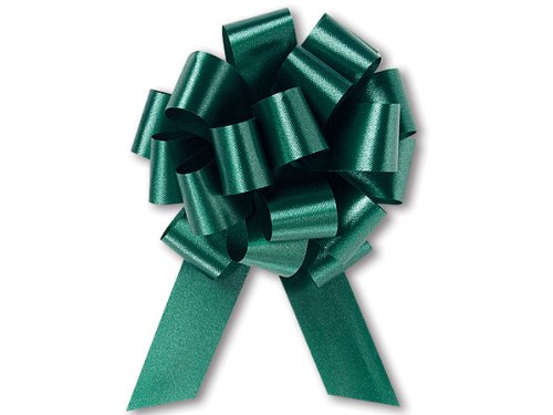 Hunter Green Flora Satin 5.5 Inch Wide Pull Bows - 20 loops - 10 Pack