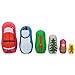 BestPysanky 6 Plastic Nesting Dolls - Santa, Snowman, Reindeer, Tree, Elf & Gingerbread